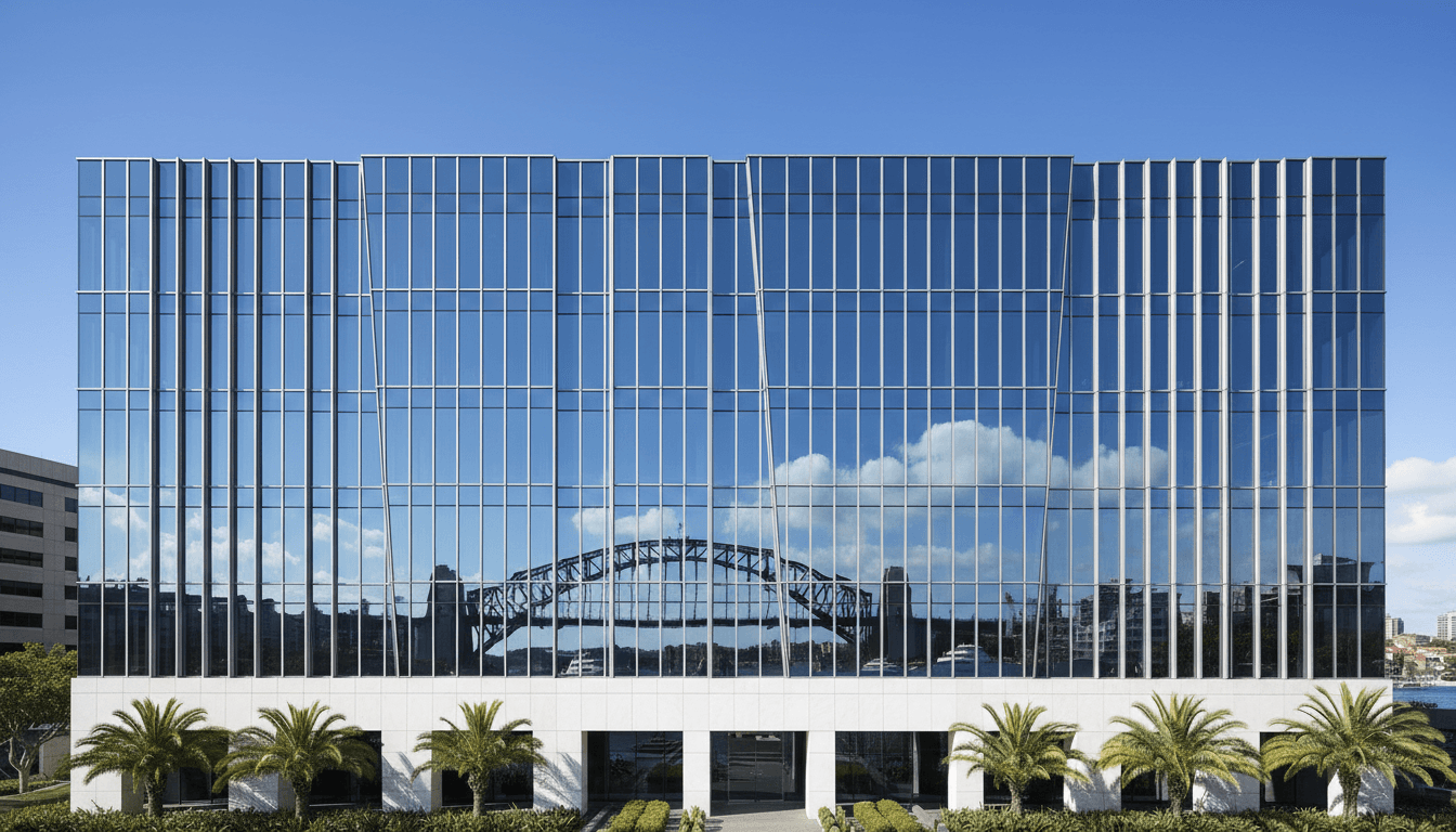 Modern glass office building exterior representing institutional finance